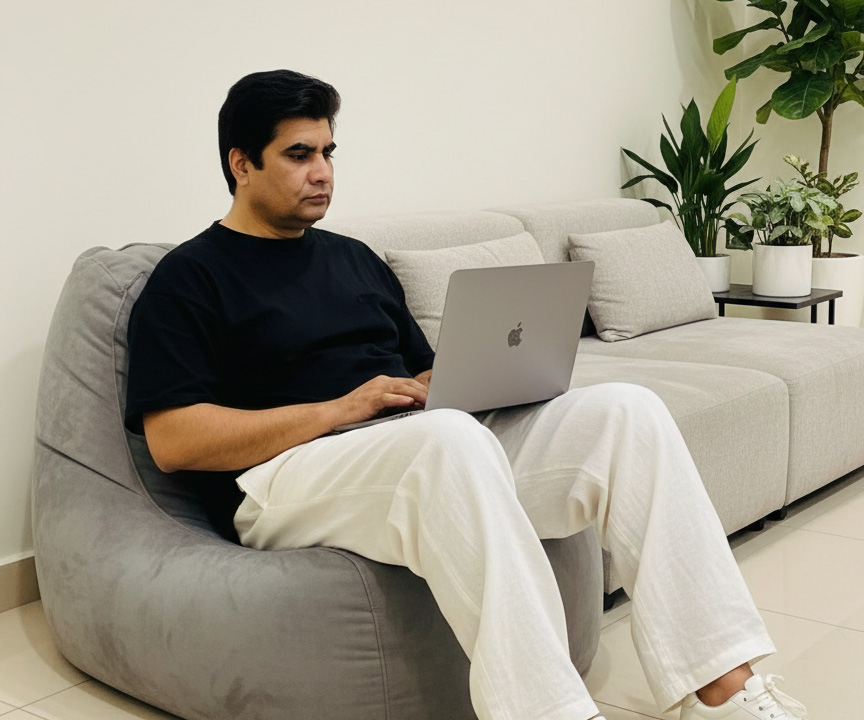 Professional Web Developer Dubai working at workspace